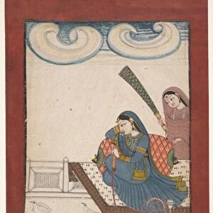 Lady Gazing Doves ca 1780-1800 India Punjab Hills