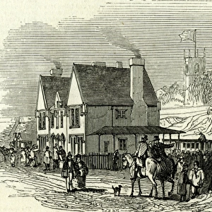 lancaster station, u. k. 1846, opening of the lancaster and carlisle, train, transport