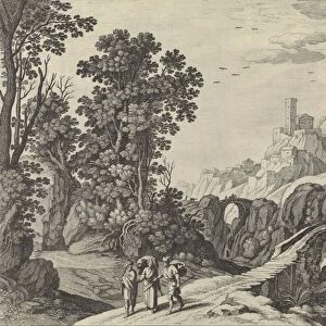 Landscape with the Emmaus, Willem van Nieulandt (II), Anonymous, 1594 - 1685