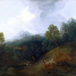 Landscape with a Flock of Sheep Mountain Valley with Peasants A Mountain Valley with