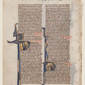 Leaf Latin Bible Initial P St. Paul Sword Book