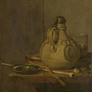 Still Life with Stoneware Jug and Pipes, Jan Jansz. Treck, 1647