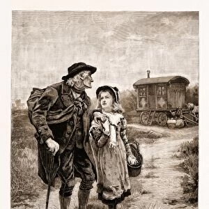 little Nell and her Grandfather, from the Painting by Fred Morgan, Exhibited