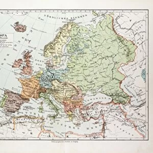 Map of Europe, 1899