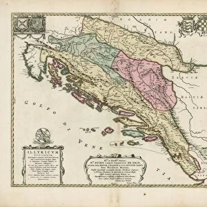 Map Illyricvm hodiernvm Copperplate print