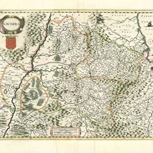 Map Navarra Copperplate print