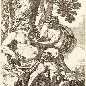 Nicolas Chapron (French), The Elderly Silenus, 1650s, etching with engraving on laid