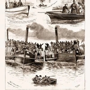 The Oxford and Cambridge Boat Race, Putney Bridge, Uk, 1883