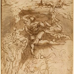 Parmigianino (Italian, 1503 - 1540), The Fall of the Rebel Angels [recto], c. 1524-1527