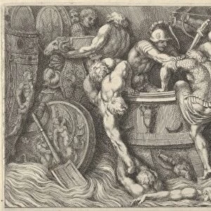 Plate 8 battle soldiers boat naked men trying