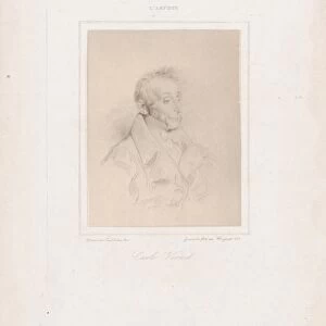 Portrait Carle Vernet 1837 Etching Plate 8 7 / 16 x 6 1 / 4