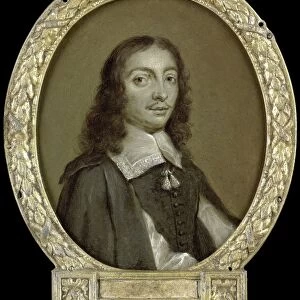 Portrait of Frans Godin, Poet in Brussels Belgium, Jan Maurits Quinkhard, 1732 - 1771