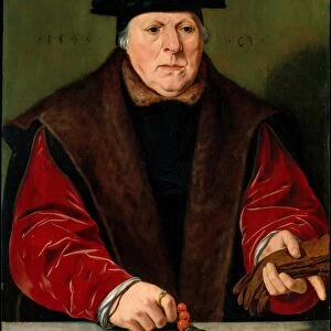Portrait Man Rosary 1545 Oil wood 20 x 16 1 / 4