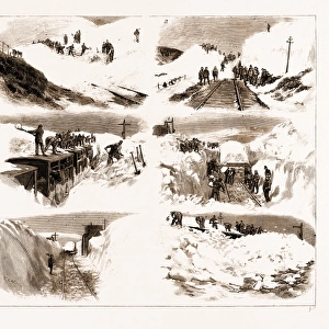 The Recent Great Snow Storm in Scotland, Scenes on the Highland Railway, Uk, 1881: 1