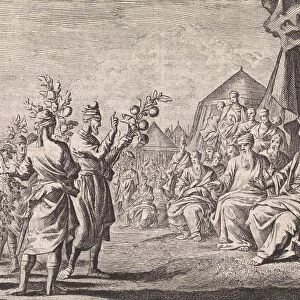 Return of the scouts from Canaan, Jan Luyken, Pieter Mortier, 1703 - 1762