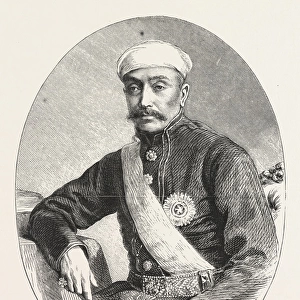 SIR SALAR JUNG, G. C. S. I. ENGRAVING 1876, The Salar Jung family was a noble family