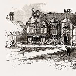 SOUTHALL MANOR HOUSE, UK, engraving 1881 - 1884