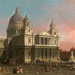 St. Pauls Cathedral, London, UK, Canaletto, 1697-1768, Italian
