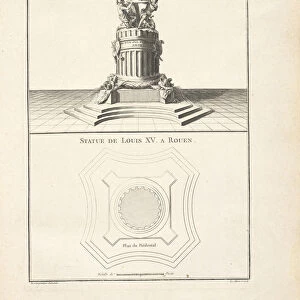 Statue de Louis XV. Rouen Monumens erige en