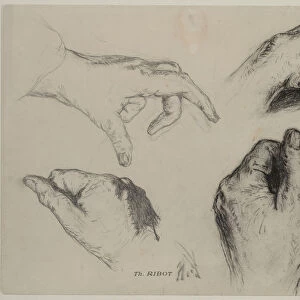 Study Hands recto 1800s Theodule Ribot French