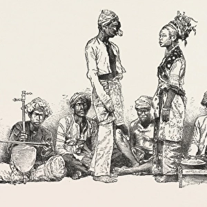 Types of the Javanese Musicians and Dancers Engraving 1876 Indonesia