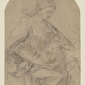 Virgin Child recto Turbaned Woman verso Guido Reni