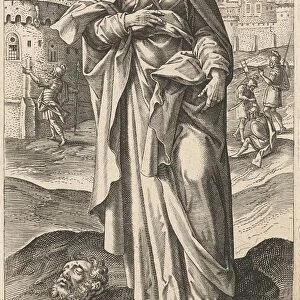 Wise woman of Abel Beth Maacah, Jan Collaert (II), Philips Galle, Cornelis Kiliaan