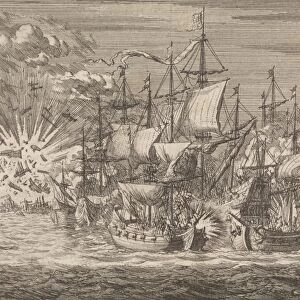 Five Zeeland privateers fight against eight Portuguese warships off the coast of Brazil
