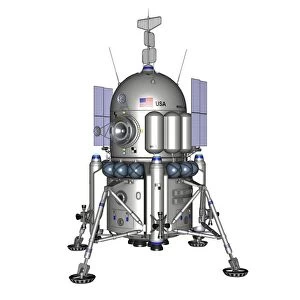 American lander spacecraft, white background