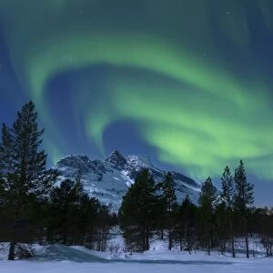 Aurora Borealis over Nova Mountain Wilderness, Troms, Norway