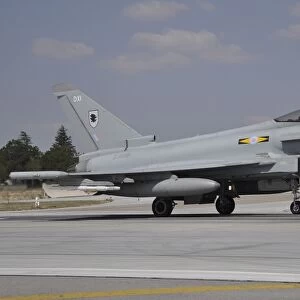 A Eurofighter Typhoon FGR4 of the Royal Air Force at Konya Air Base, Turkey