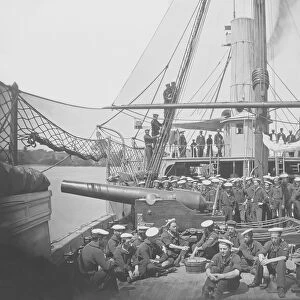 Gunboat USS Mendota on James River during the American Civil War