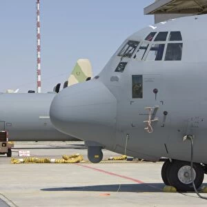 Israeli Air Force C-130J aircraft at Nevatim Air Base, Israel