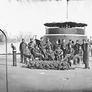 Officers on deck of monitor on James River during the American Civil War