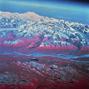 Satellite view of Mount McKinley, Alaska