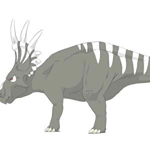 Styracosaurus pencil drawing with digital color
