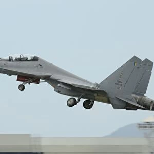 A Sukhoi Su-30MKM of the Royal Malaysian Air Force taking off