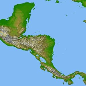 Topographic view of Central America