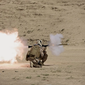 U. S. Marine fires a RPG-7 grenade launcher
