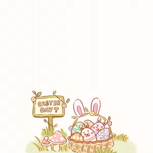 Cute Yellow Bunny Chubby Easter Eggs