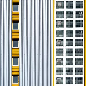 Facade with yellow accents