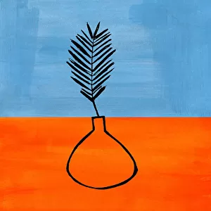 Orange Baby Blue Vase