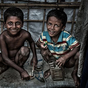 Rohingya refugee children having fun