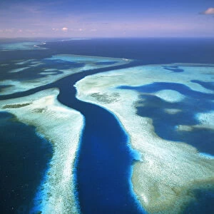 Aerial of Kossol Passage, Kossol Reef, Palau Islands, North Pacific Ocean