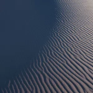 Drifting sand dunes in the Gobi desert, near Dunhuang in Gansu, China