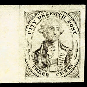 3c Washington City Despatch local post stamp, 1842. Creator: Unknown