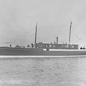 The 65 ton motor yacht Mairi at anchor, 1921. Creator: Kirk & Sons of Cowes