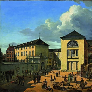 The Academy Courtyard (The Old Academy in Dusseldorf), 1831. Artist: Achenbach, Andreas (1815-1910)