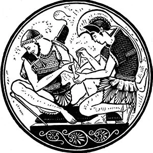 Achilles bandaging the wound of Patroclus, c1900