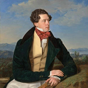 The Actor Maximilian Korn in a Landscape, 1828. Creator: Ferdinand Georg Waldmuller